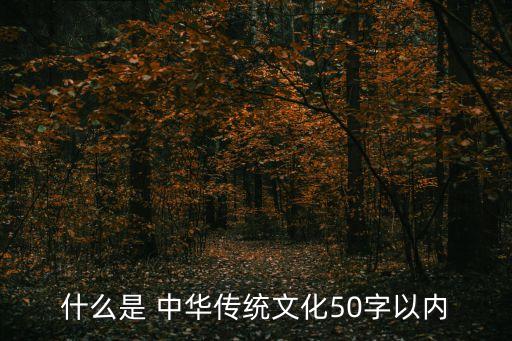 什么是 中华传统文化50字以内
