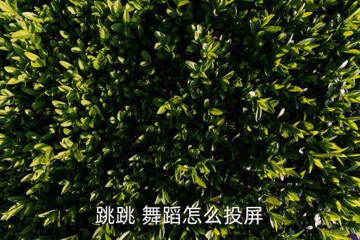 跳跳 舞蹈怎么投屏