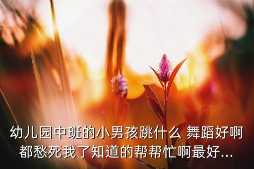 幼儿园中班的小男孩跳什么 舞蹈好啊都愁死我了知道的帮帮忙啊最好...