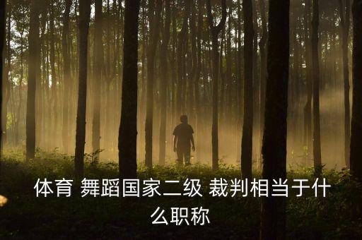  体育 舞蹈国家二级 裁判相当于什么职称