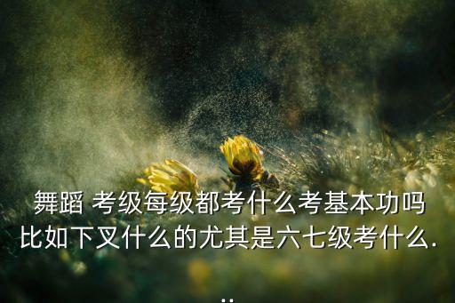  舞蹈 考级每级都考什么考基本功吗比如下叉什么的尤其是六七级考什么...