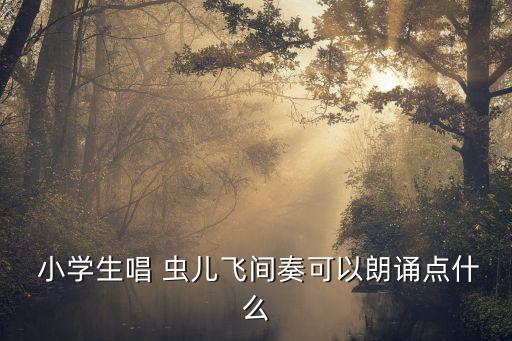  小学生唱 虫儿飞间奏可以朗诵点什么