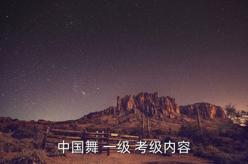 中国舞 一级 考级内容