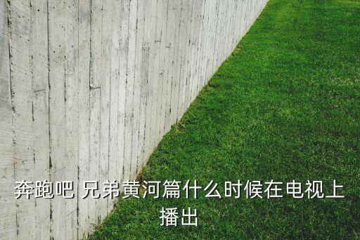 奔跑吧 兄弟黄河篇什么时候在电视上播出
