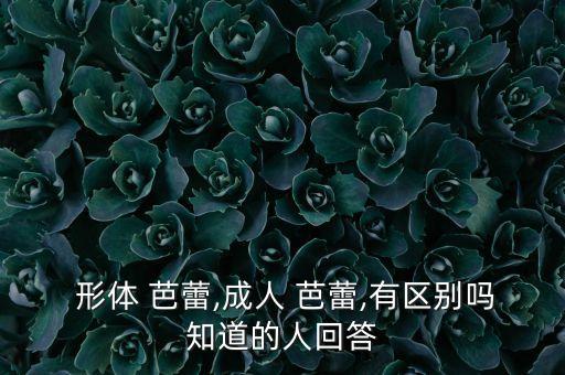  形体 芭蕾,成人 芭蕾,有区别吗知道的人回答