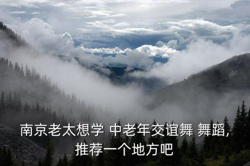 南京老太想学 中老年交谊舞 舞蹈,推荐一个地方吧