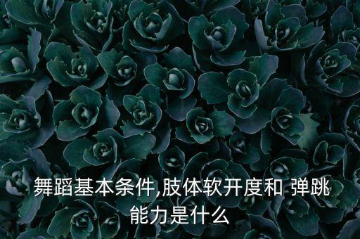  舞蹈基本条件,肢体软开度和 弹跳能力是什么