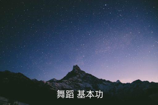 舞蹈 基本功