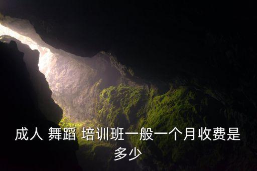 成人 舞蹈 培训班一般一个月收费是多少