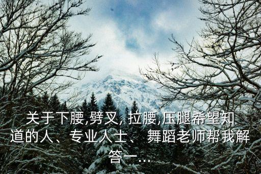 舞蹈拉腰视频,选择自己擅长的领域进行培训学习交流