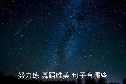 努力练 舞蹈唯美 句子有哪些