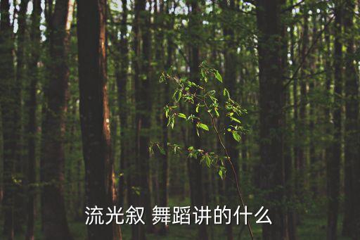 流光叙 舞蹈讲的什么