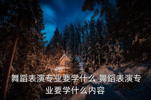  舞蹈表演专业要学什么 舞蹈表演专业要学什么内容