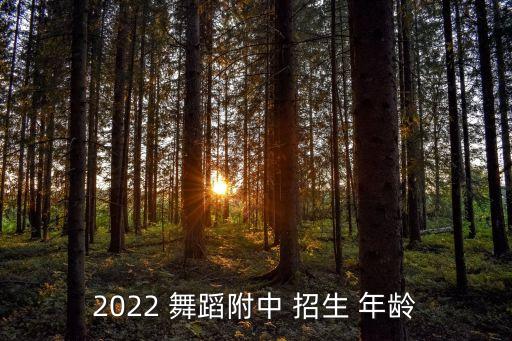 2022 舞蹈附中 招生 年龄