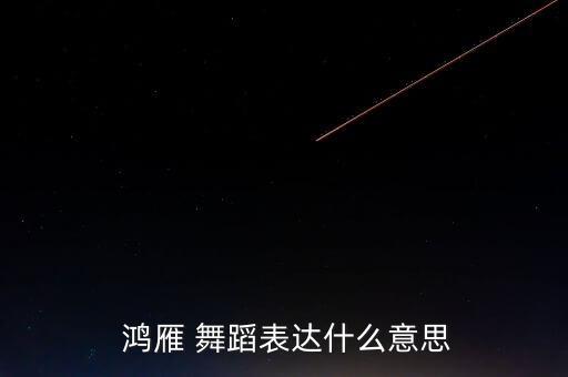  鸿雁 舞蹈表达什么意思
