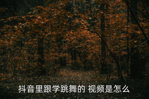 抖音里跟学跳舞的 视频是怎么