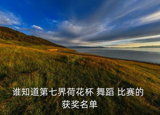 谁知道第七界荷花杯 舞蹈 比赛的 获奖名单
