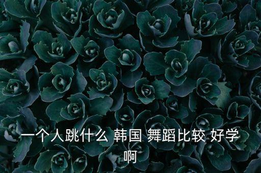 一个人跳什么 韩国 舞蹈比较 好学啊