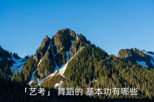 舞蹈的基本功名称,《艺考》舞蹈基本功动作技巧1