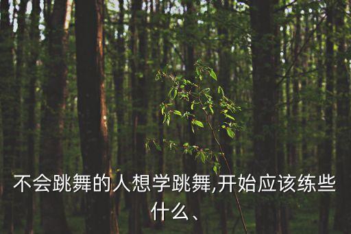 不会跳舞的人想学跳舞,开始应该练些什么、