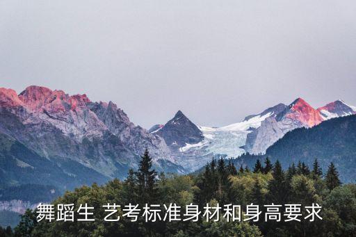 舞蹈生 艺考标准身材和身高要求