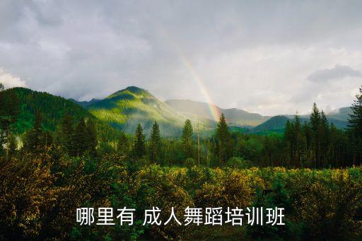 哪里有 成人舞蹈培训班