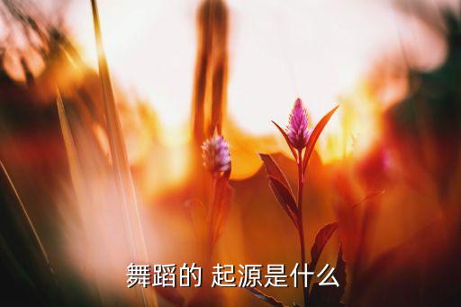  舞蹈的 起源是什么
