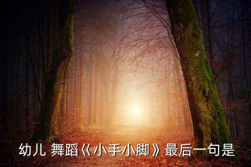  幼儿 舞蹈巜小手小脚》最后一句是