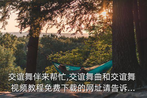 交谊舞伴来帮忙,交谊舞曲和交谊舞 视频教程免费下载的网址请告诉...