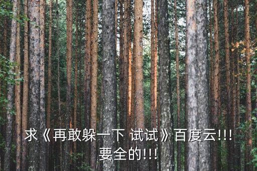 求《再敢躲一下 试试》百度云!!!要全的!!!