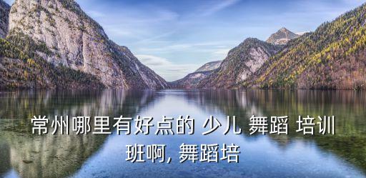 常州哪里有好点的 少儿 舞蹈 培训班啊, 舞蹈培