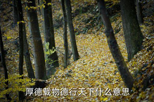  厚德载物德行天下什么意思