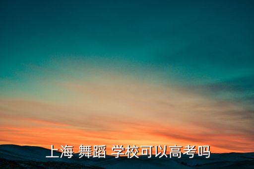  上海 舞蹈 学校可以高考吗