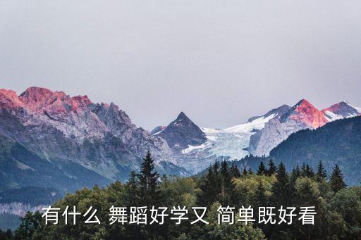 有什么 舞蹈好学又 简单既好看