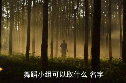  舞蹈小组可以取什么 名字