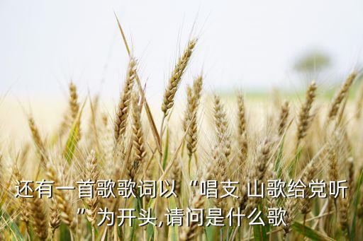 还有一首歌歌词以“唱支 山歌给党听”为开头,请问是什么歌