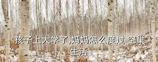  孩子上大学了,妈妈怎么度过 空巢生活