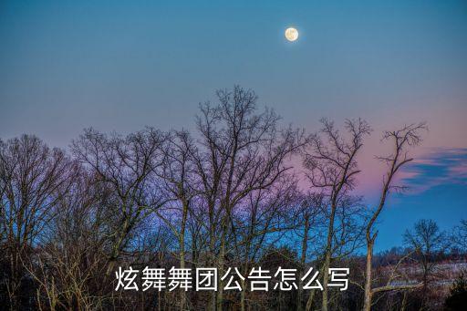 炫舞舞团公告怎么写
