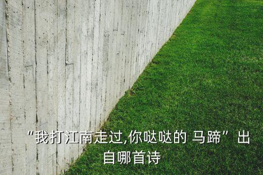 “我打江南走过,你哒哒的 马蹄”出自哪首诗