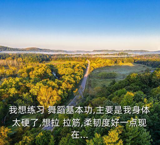 我想练习 舞蹈基本功,主要是我身体太硬了,想拉 拉筋,柔韧度好一点现在...