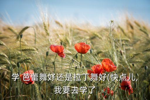 学 芭蕾舞好还是拉丁舞好(快点儿,我要去学了