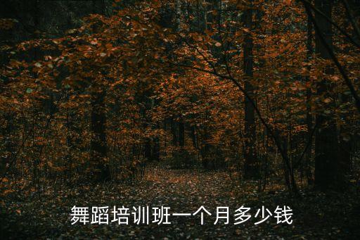  舞蹈培训班一个月多少钱