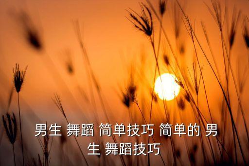  男生 舞蹈 简单技巧 简单的 男生 舞蹈技巧