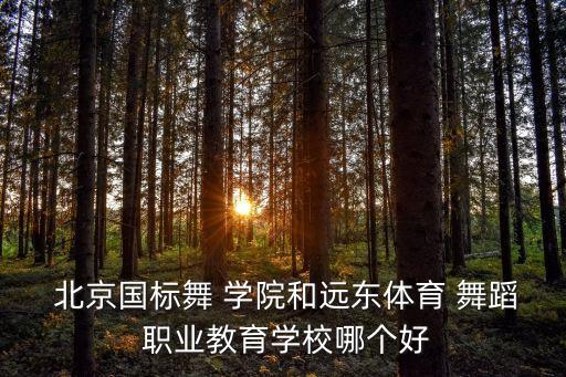  北京国标舞 学院和远东体育 舞蹈 职业教育学校哪个好