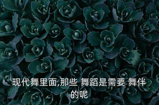 现代舞里面,那些 舞蹈是需要 舞伴的呢