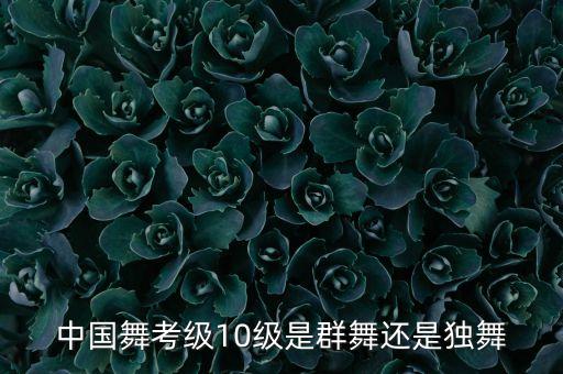 中国舞考级10级是群舞还是独舞