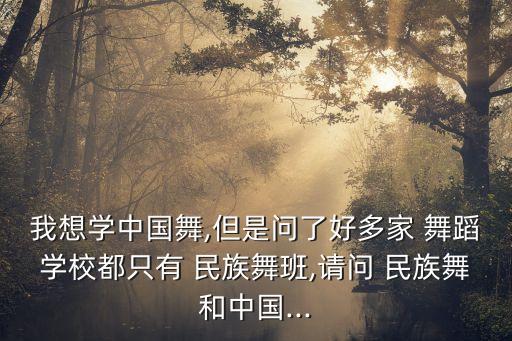 我想学中国舞,但是问了好多家 舞蹈学校都只有 民族舞班,请问 民族舞和中国...
