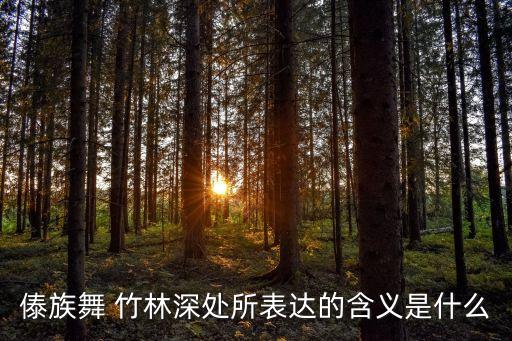 傣族舞 竹林深处所表达的含义是什么