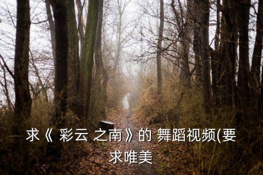 求《 彩云 之南》的 舞蹈视频(要求唯美