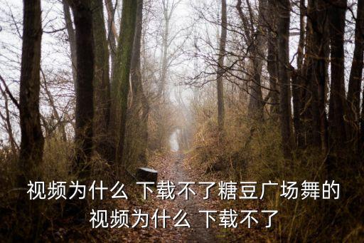  视频为什么 下载不了糖豆广场舞的 视频为什么 下载不了